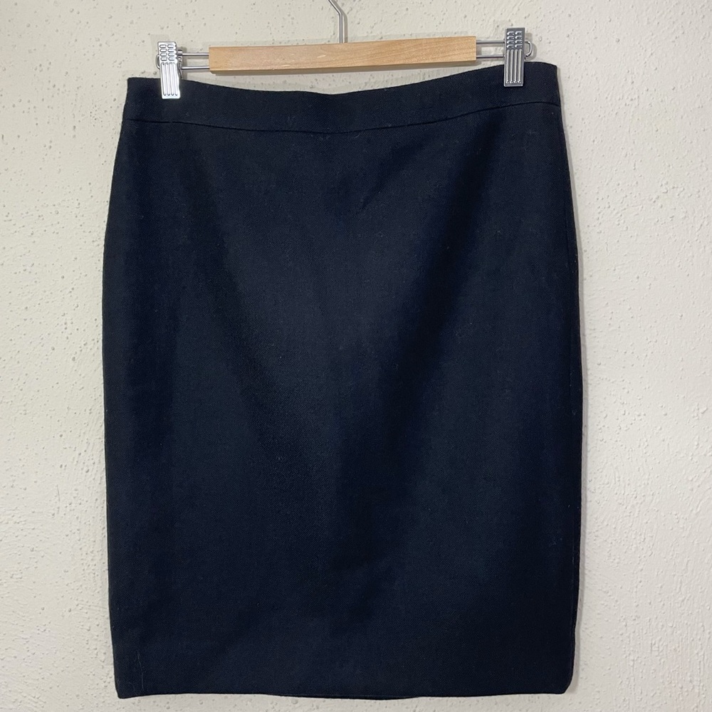 J. Crew No. 2 Pencil Skirt in Double Serge Wool size 6 Black